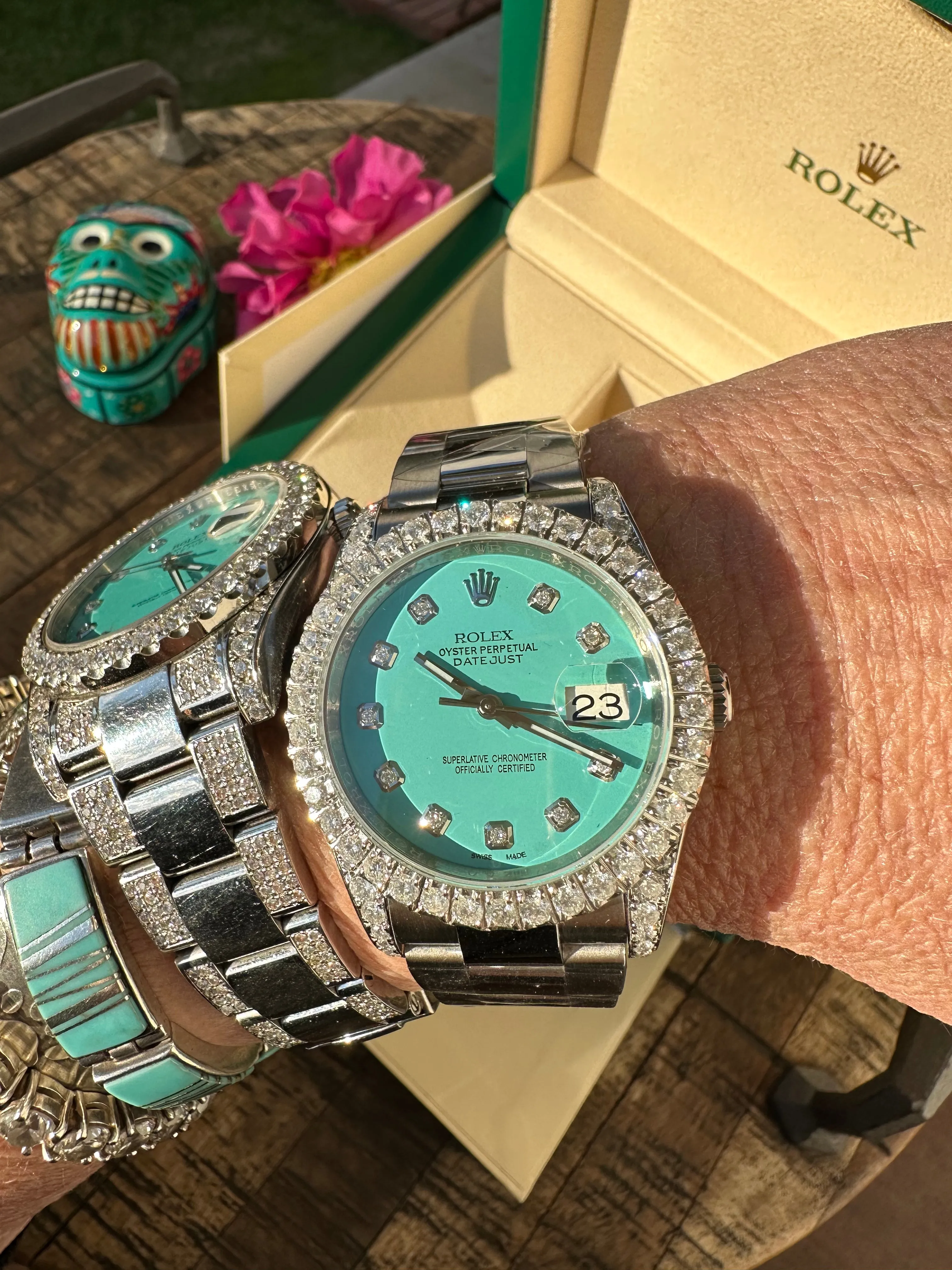 "The Dolly" Refurbished/Pre-Owned Custom "Turquoise" Rolex Watch