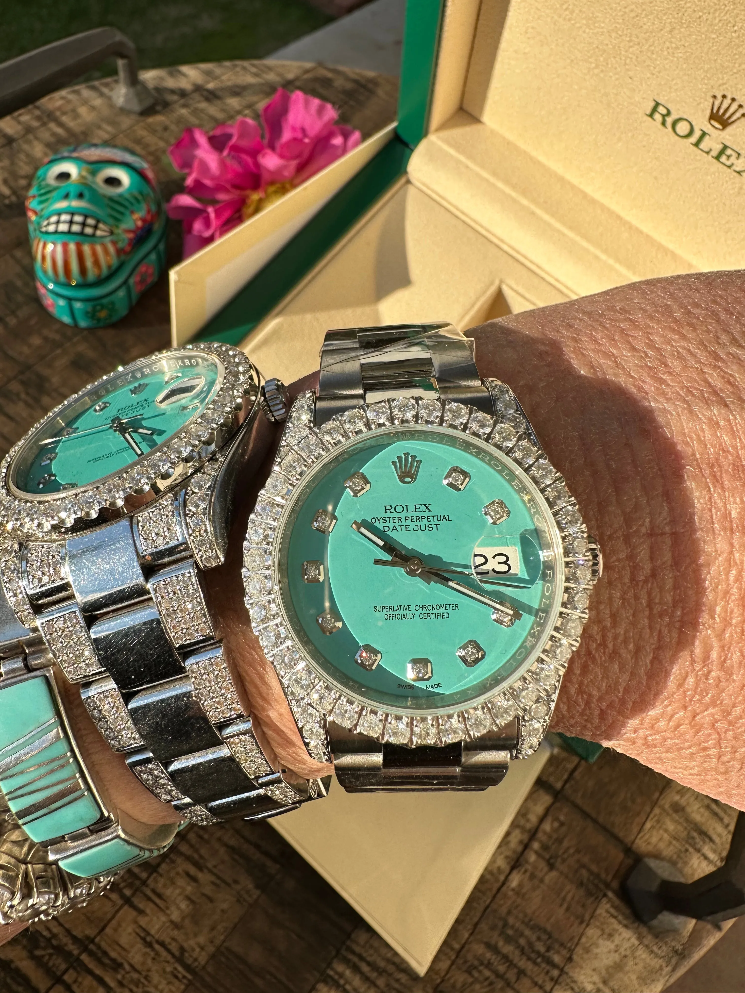 "The Dolly" Refurbished/Pre-Owned Custom "Turquoise" Rolex Watch