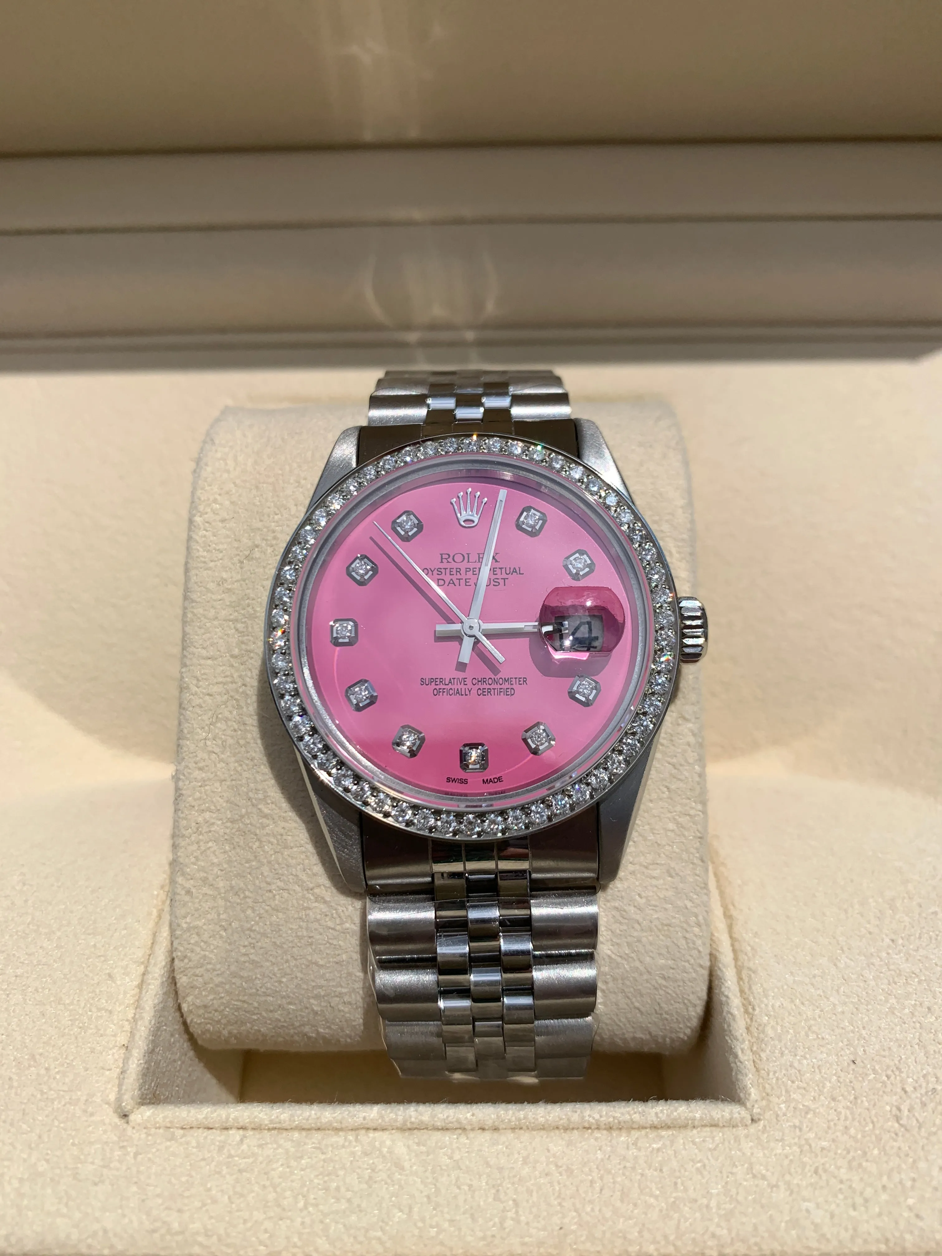 Refurbished/Pre-Owned Custom "Pink" Rolex Watch