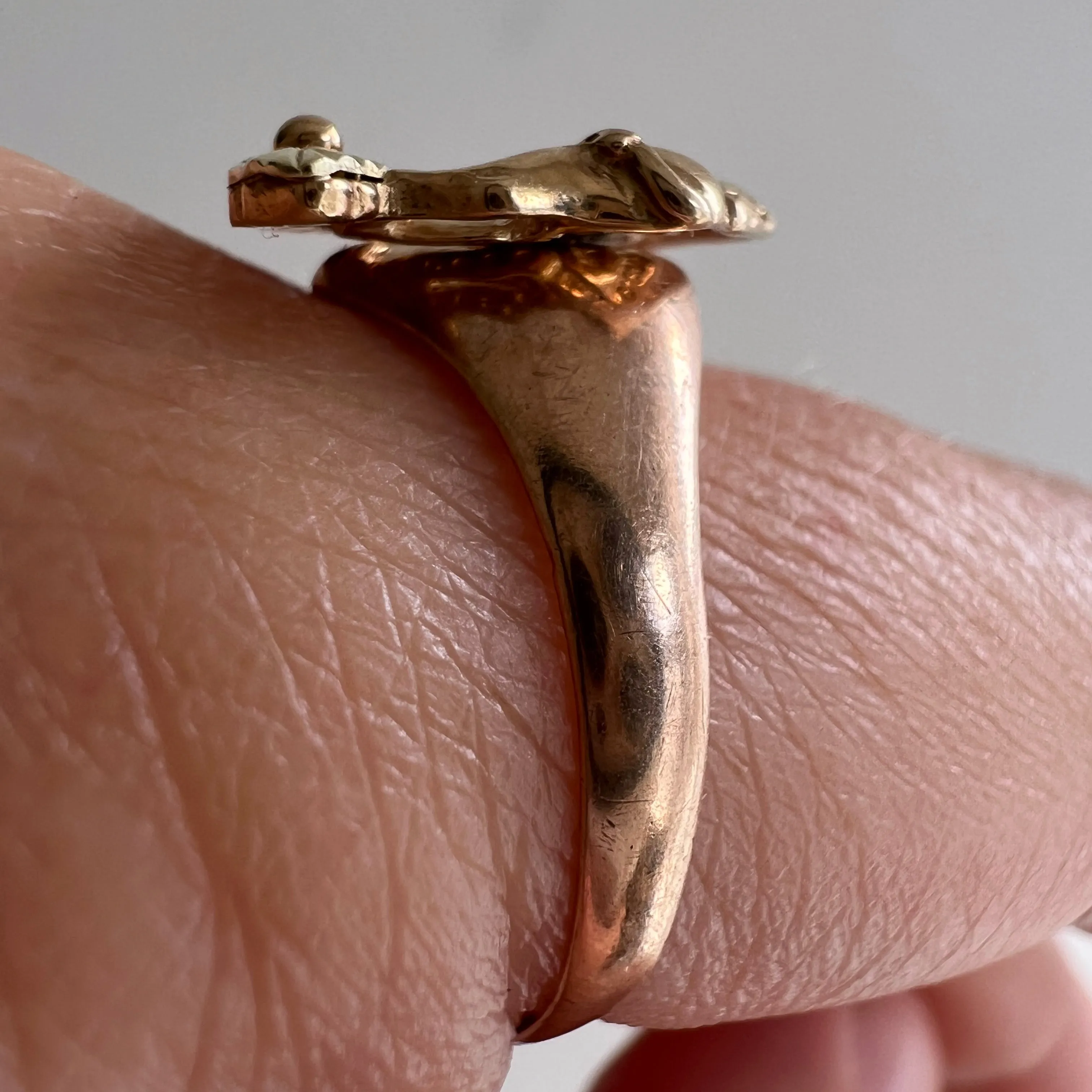 reimagined V I N T A G E // grandma's buffalo / 10k tricolor gold buffalo conversion ring / size 8