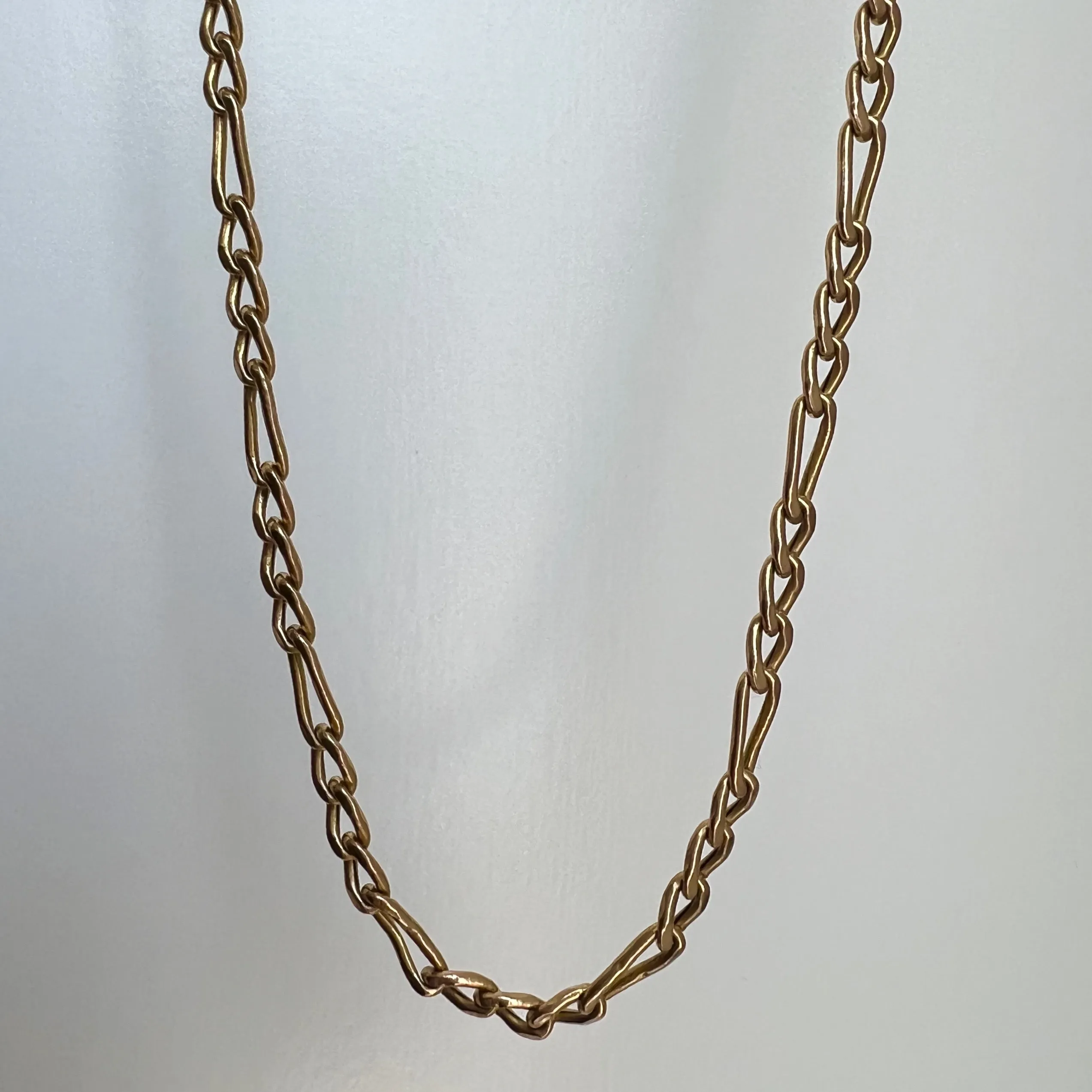 V I N T A G E // puffy figaro / solid 10k hollow link figaro chain / 21.5, 6.3g