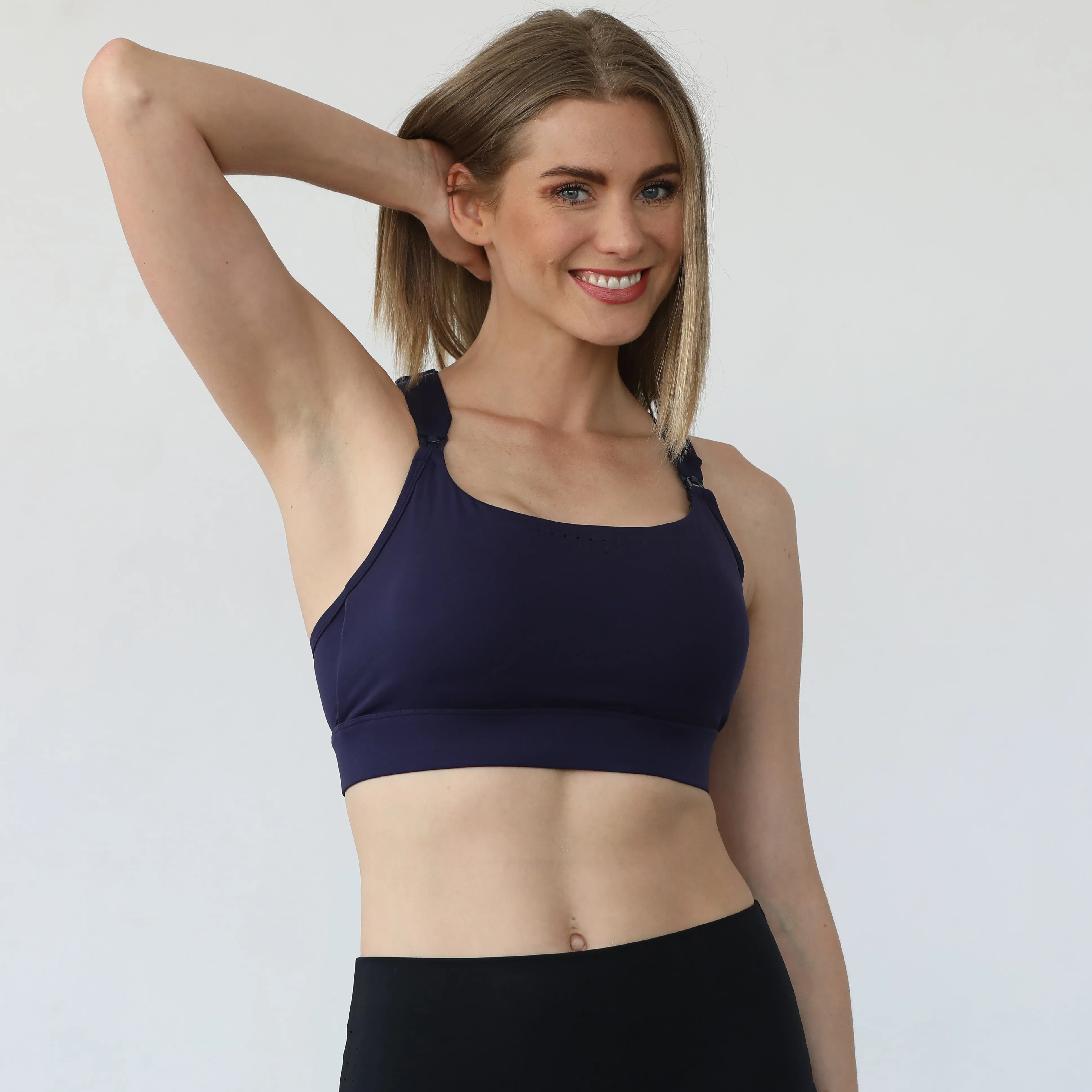 Venice 5 Ultimate Support Full Coverage Nursing & Pumping Sports Bra (True Navy)