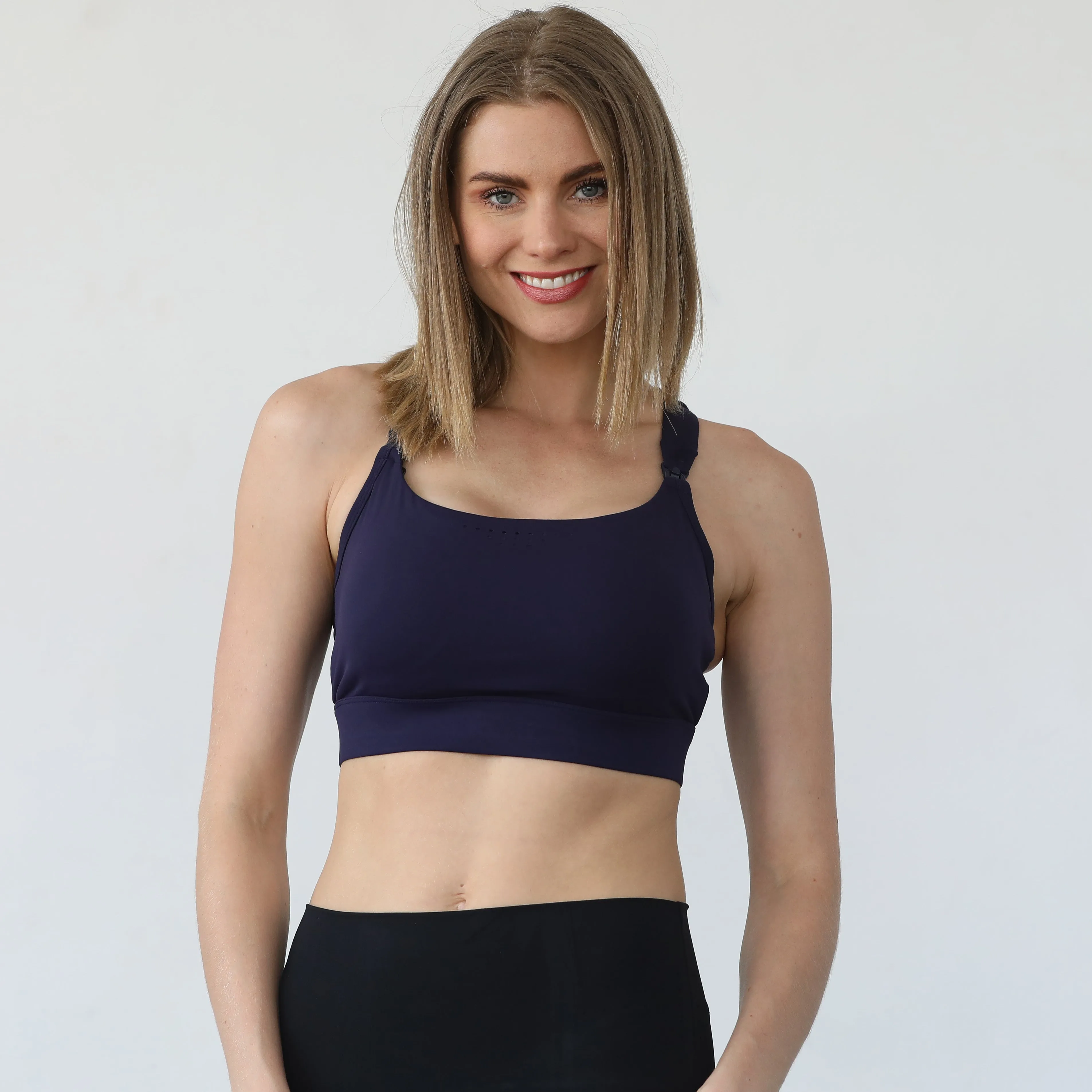 Venice 5 Ultimate Support Full Coverage Nursing & Pumping Sports Bra (True Navy)