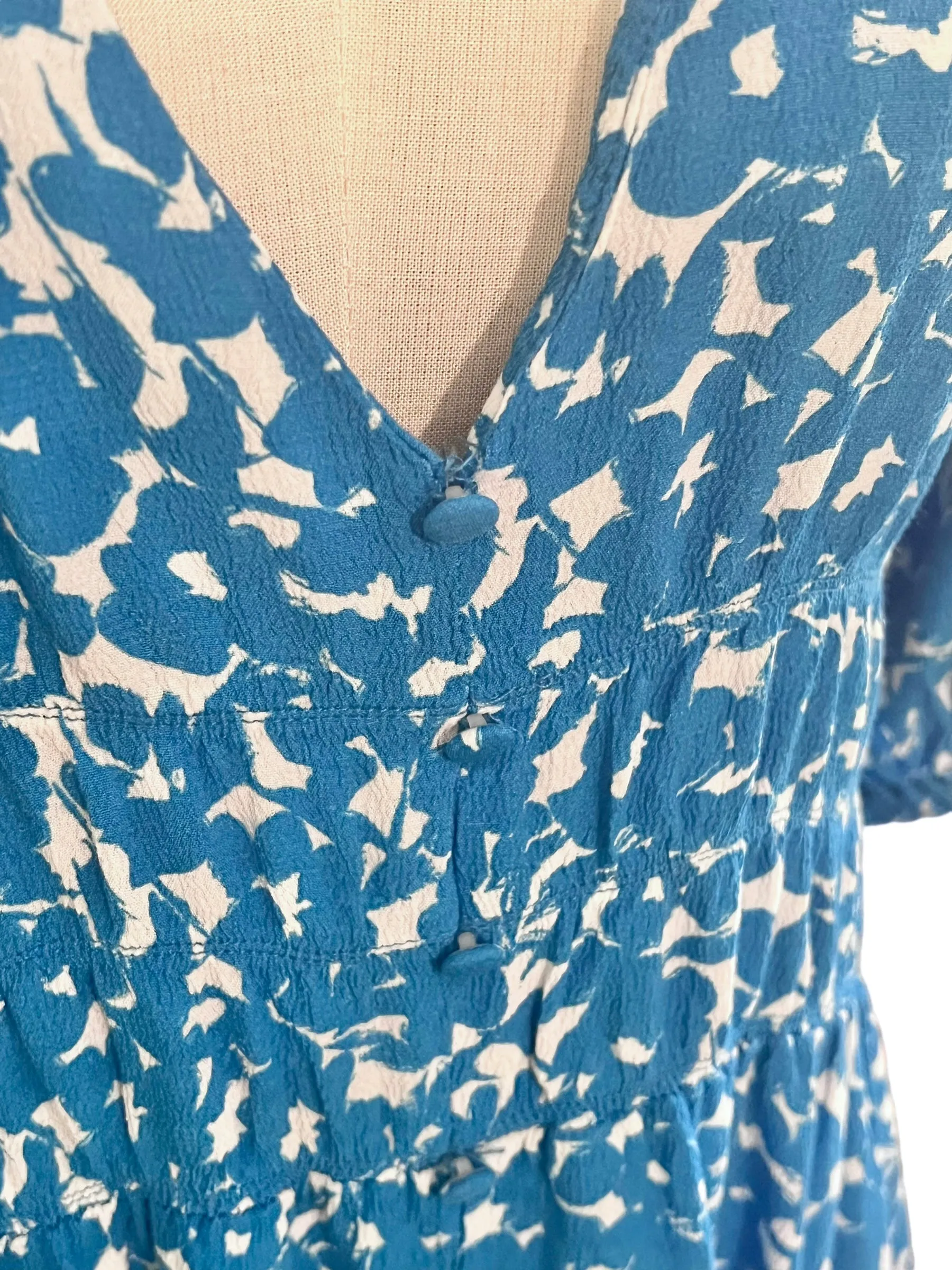 Zara Size M Blue Print Dress