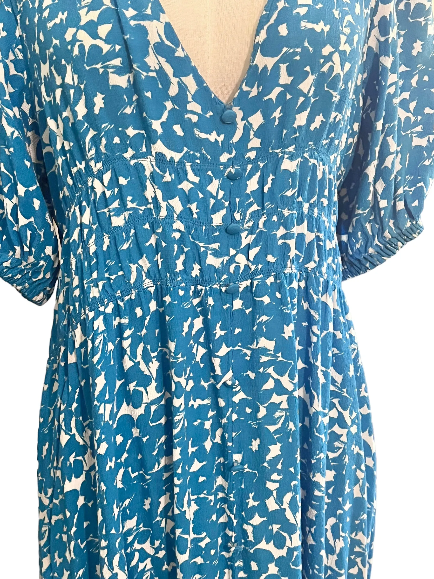 Zara Size M Blue Print Dress