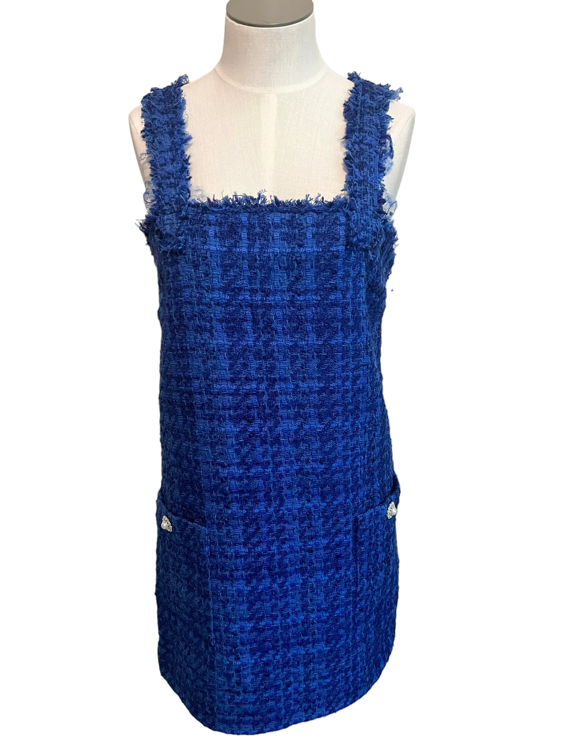 Zara Size M Blue Tweed Dress